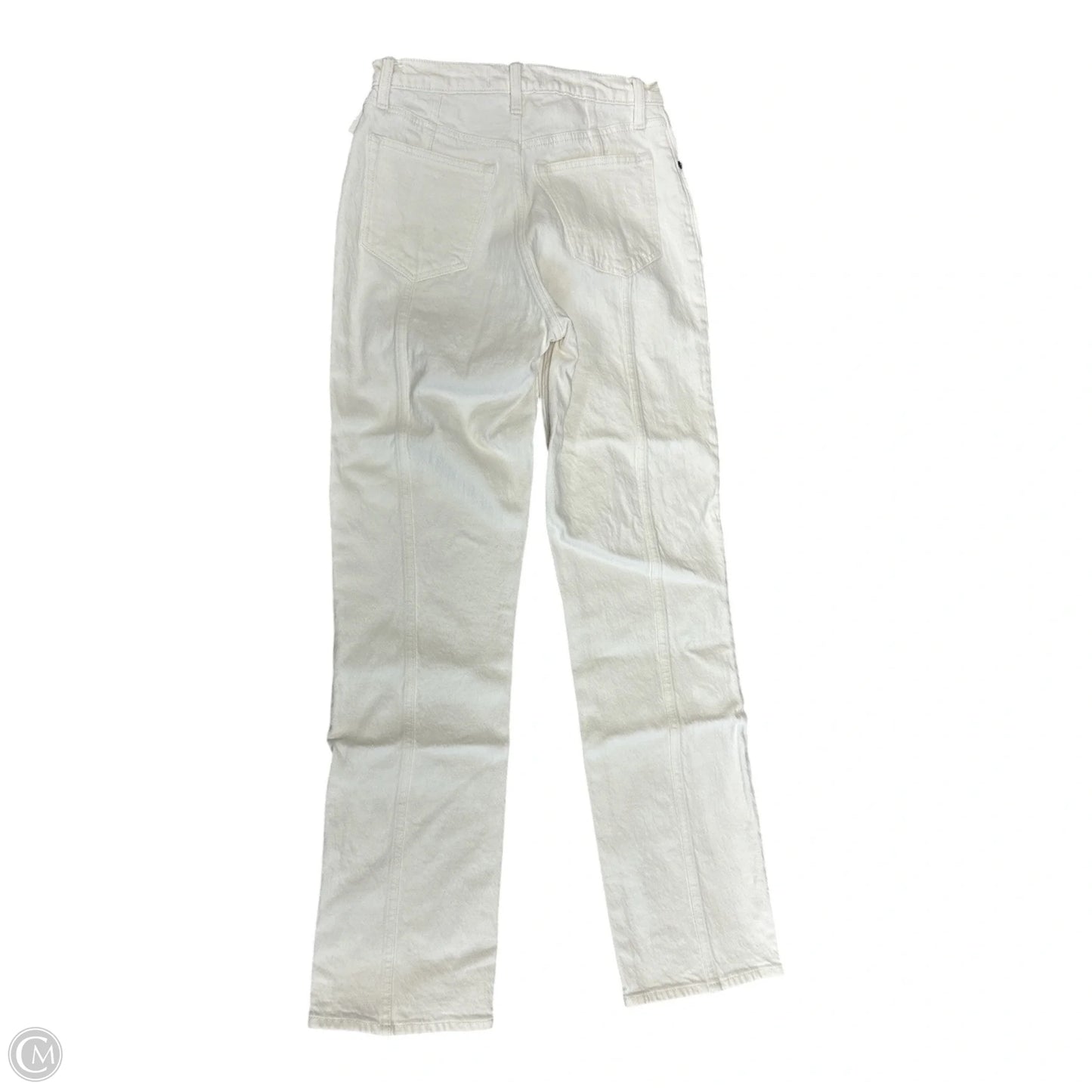 Jeans Straight By Abercrombie And Fitch In Cream Denim, Size: 0