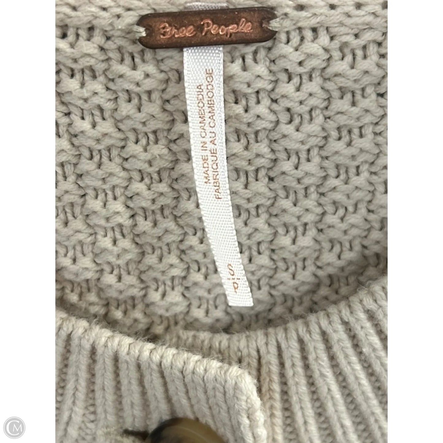 Sweater Cardigan By Free People In Beige, Size: S