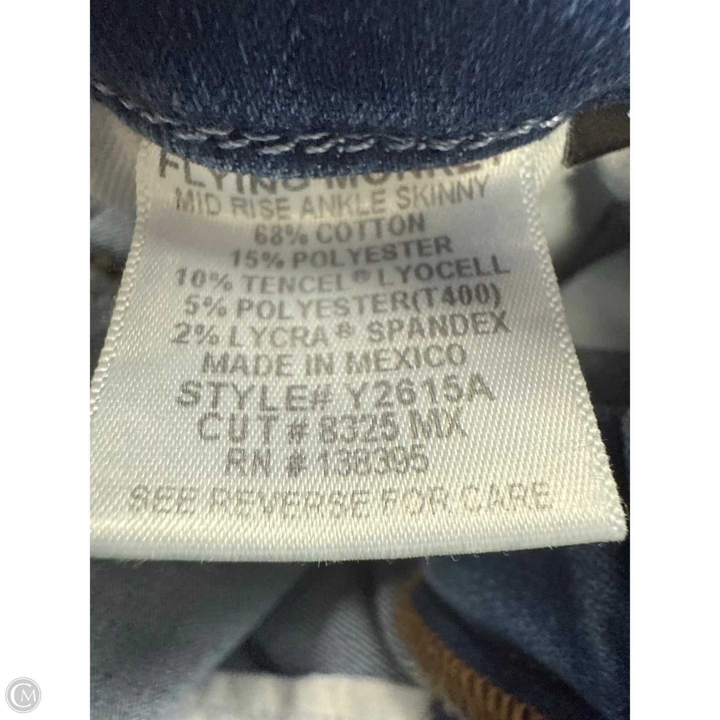 Jeans Skinny By Flying Monkey In Blue Denim, Size: 2