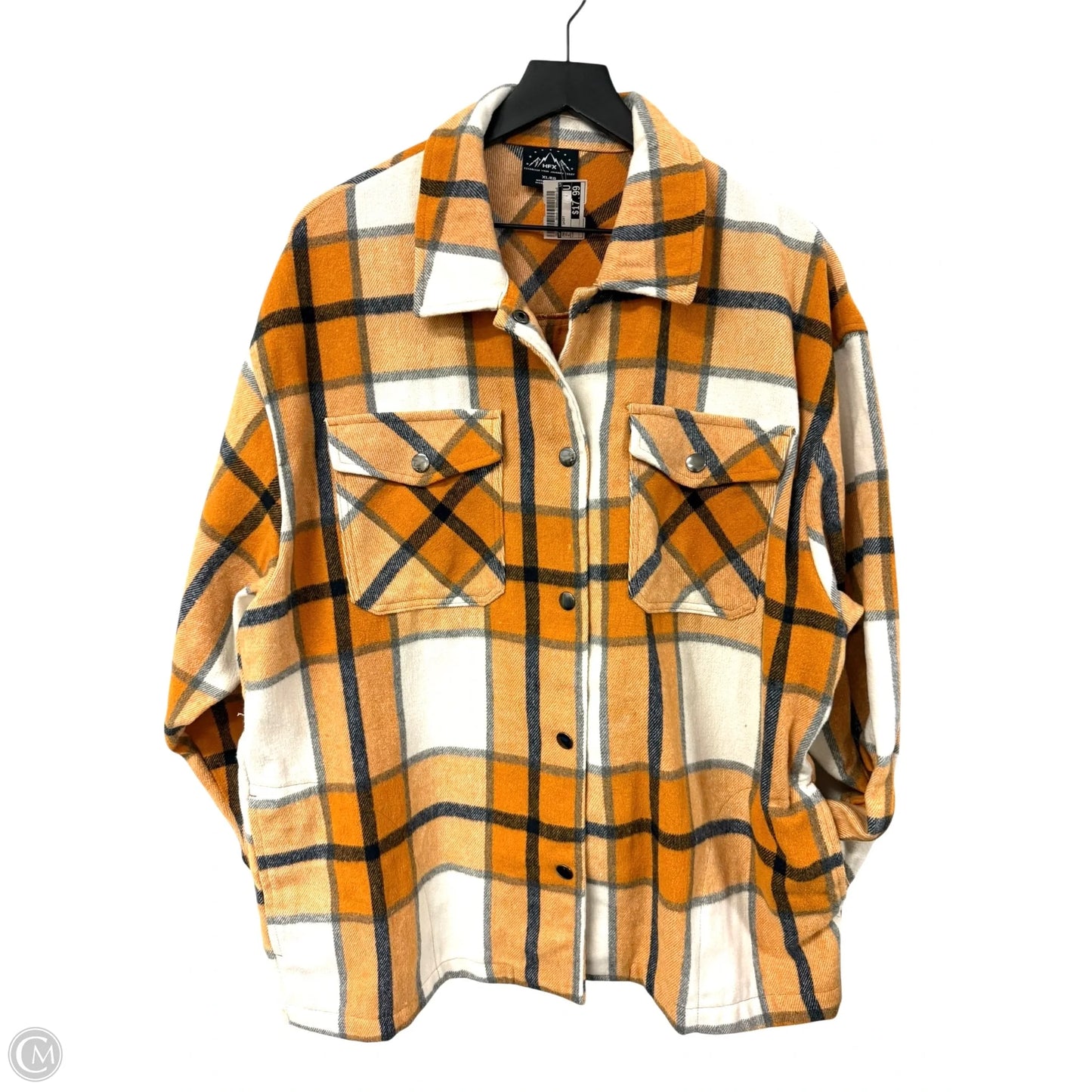 Jacket Shirt By Hfx In Yellow, Size: Xl