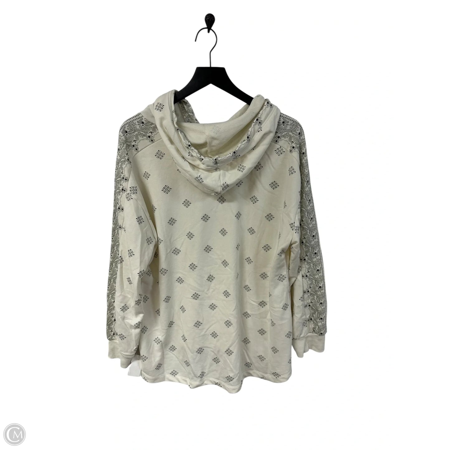 Sweatshirt Hoodie By Lane Bryant In Grey & White, Size: Xl