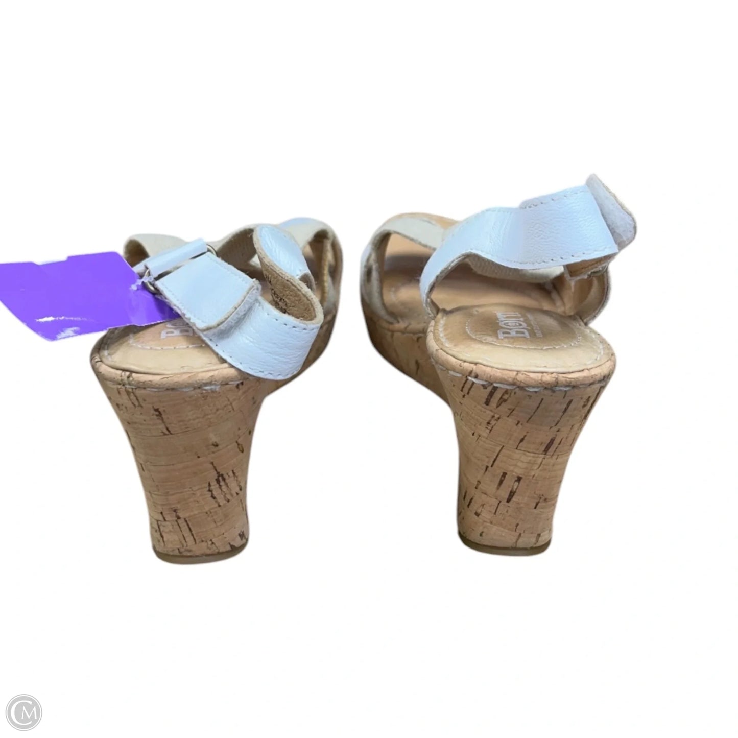 Sandals Heels Wedge By Born In Tan & White, Size: 8