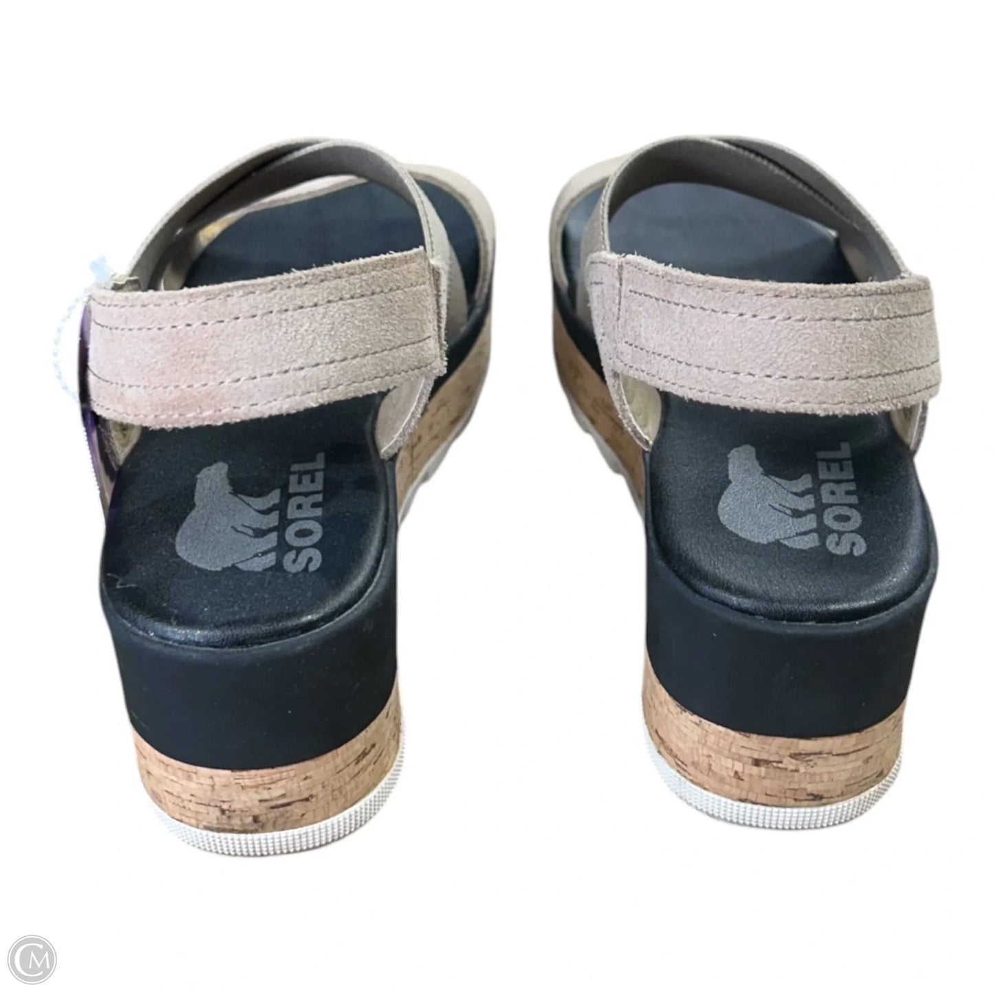 Sandals Heels Platform By Sorel In Black & Tan, Size: 7.5