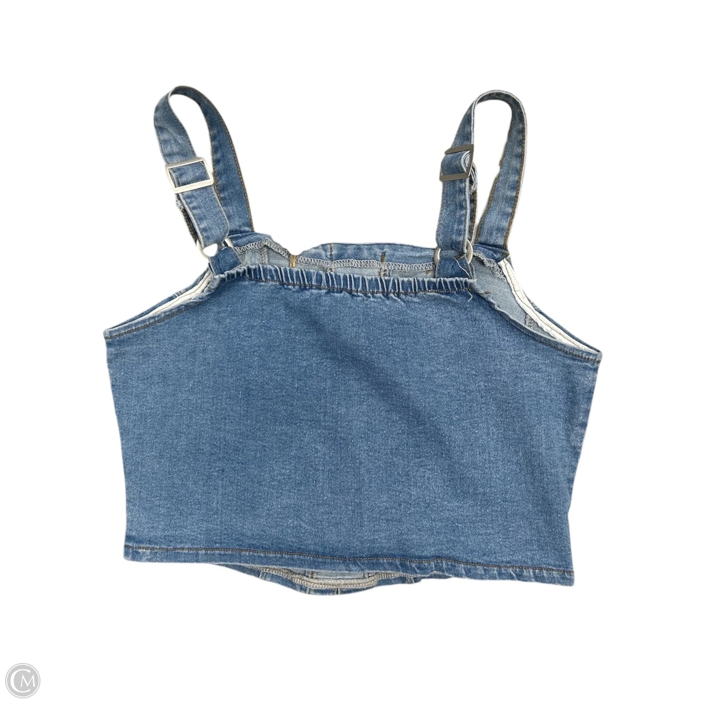 Top Sleeveless By Cmc In Blue Denim, Size: L