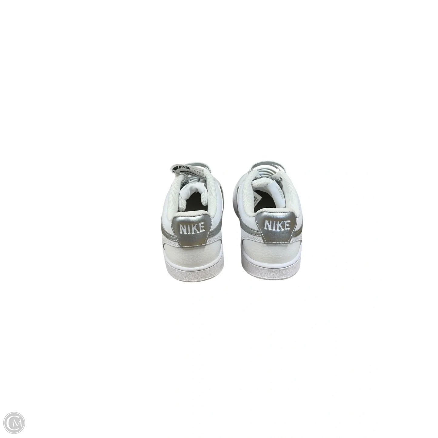 Shoes Sneakers By Nike In Silver & White, Size: 8.5