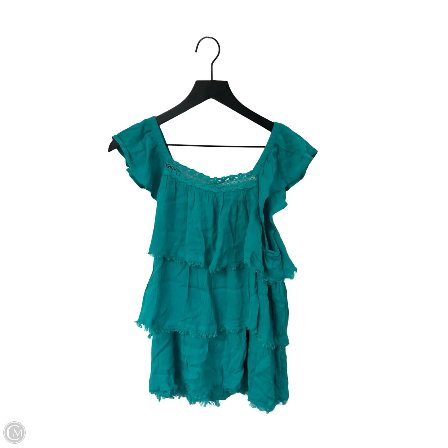 Top Short Sleeve By Doe & Rae In Teal, Size: M