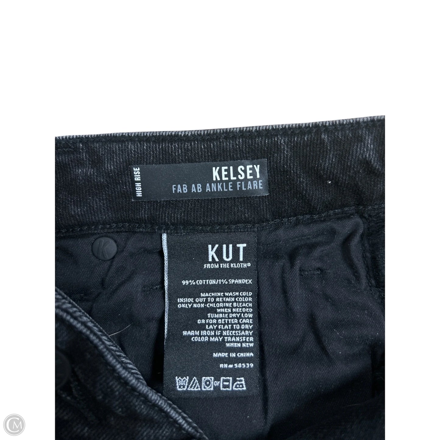 Jeans Flared By Kut In Black Denim, Size: 2