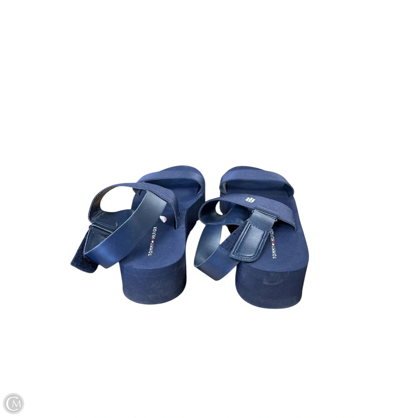 Sandals Heels Platform By Tommy Hilfiger In Navy, Size: 10