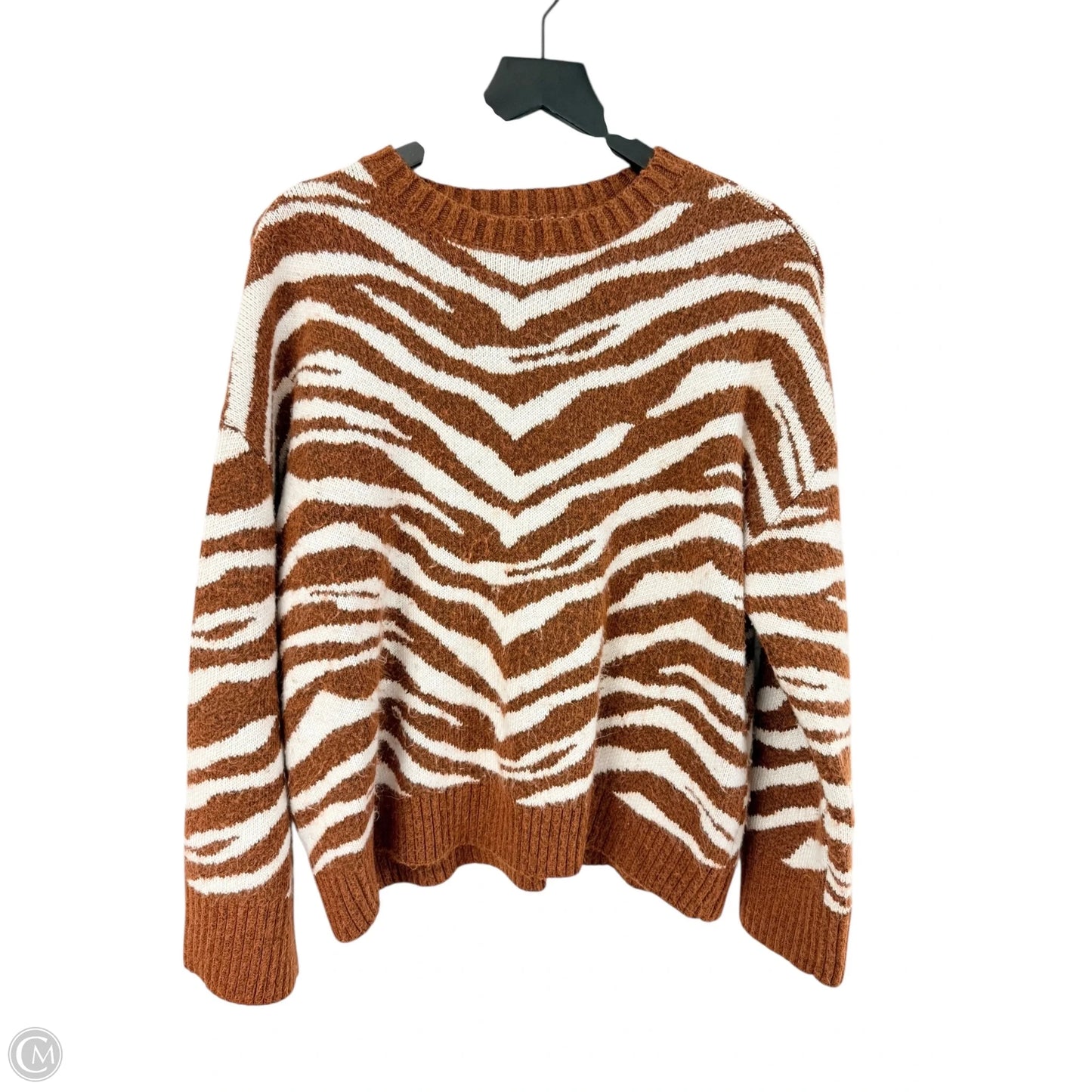 Sweater By Nine West Apparel In Brown & White, Size: Xl