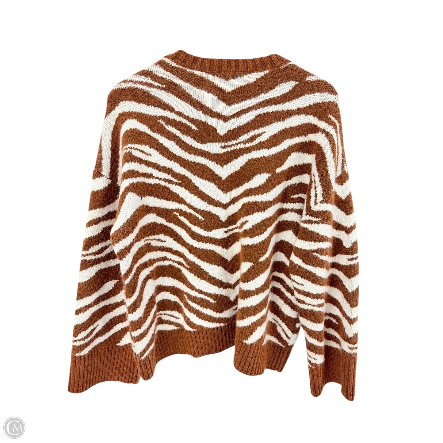 Sweater By Nine West Apparel In Brown & White, Size: Xl