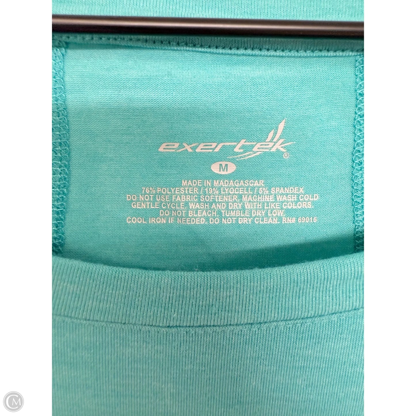 Athletic Top Long Sleeve Crewneck By Exertek In Aqua, Size: M