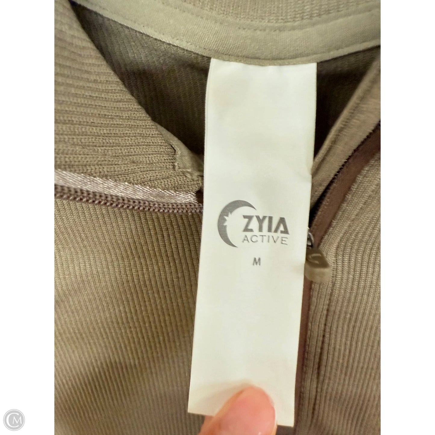 Athletic Top Long Sleeve Crewneck By Zyia In Taupe, Size: M