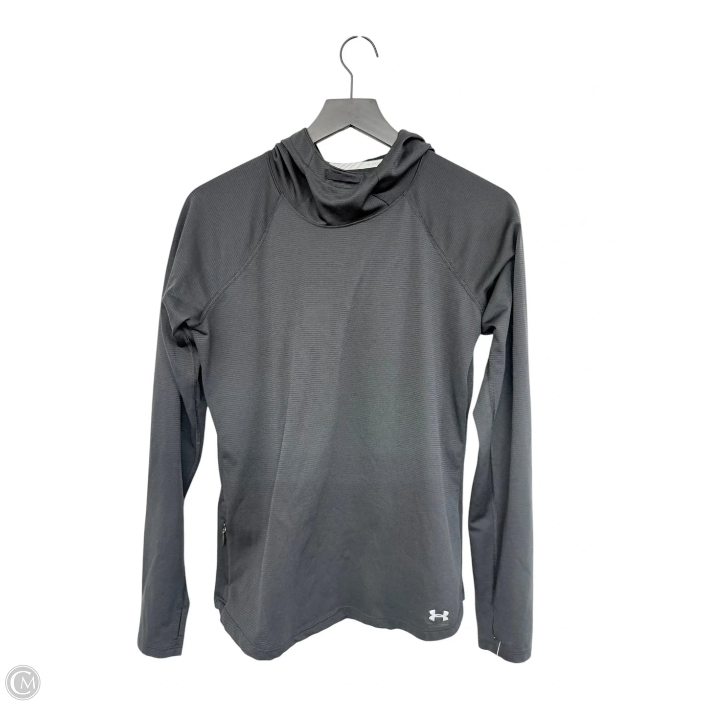 Athletic Top Long Sleeve Hoodie By Under Armour In Black, Size: M