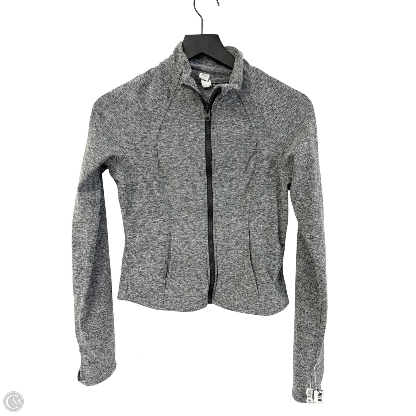 Athletic Jacket By Yogalicious In Grey, Size: S