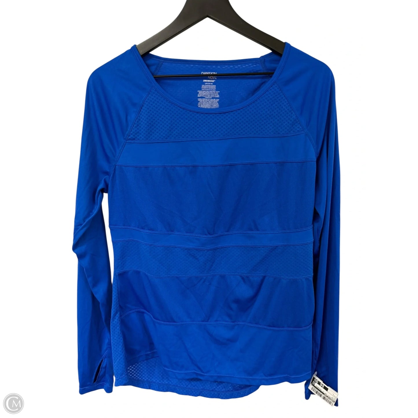 Athletic Top Long Sleeve Crewneck By Danskin Now In Blue, Size: L