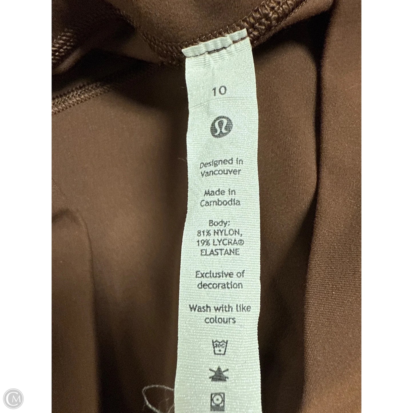 Athletic Leggings By Lululemon In Brown, Size: 10