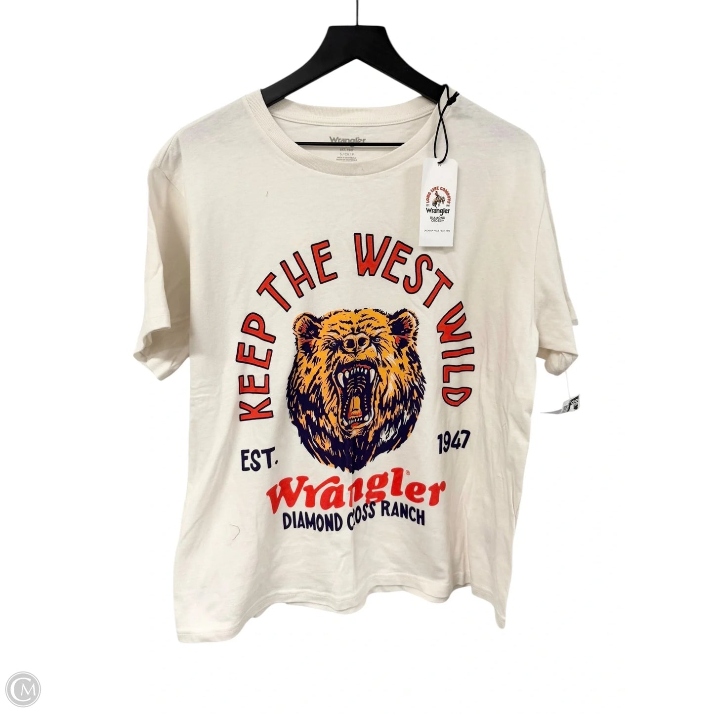 Top Short Sleeve By Wrangler In White, Size: S