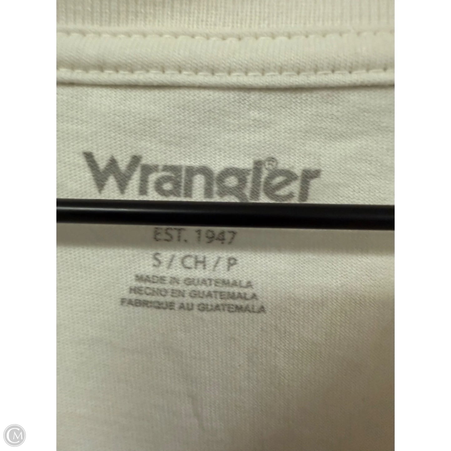 Top Short Sleeve By Wrangler In White, Size: S
