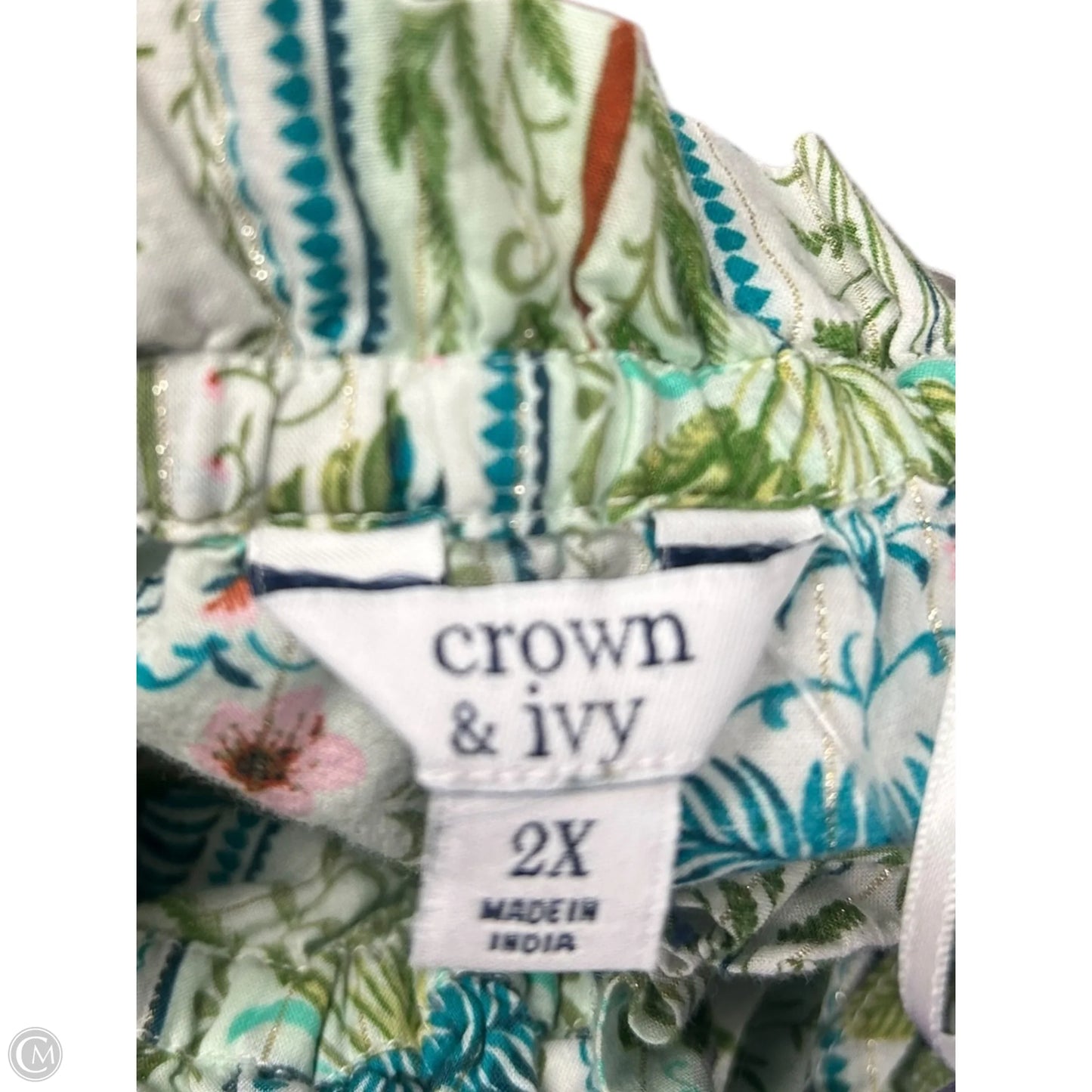 Dress Casual Maxi By Crown And Ivy In Green & White, Size: 2x