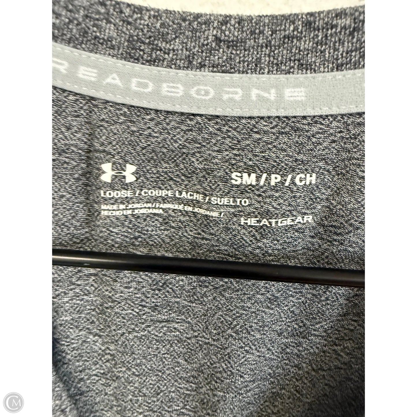 Athletic Top Short Sleeve By Under Armour In Grey, Size: S