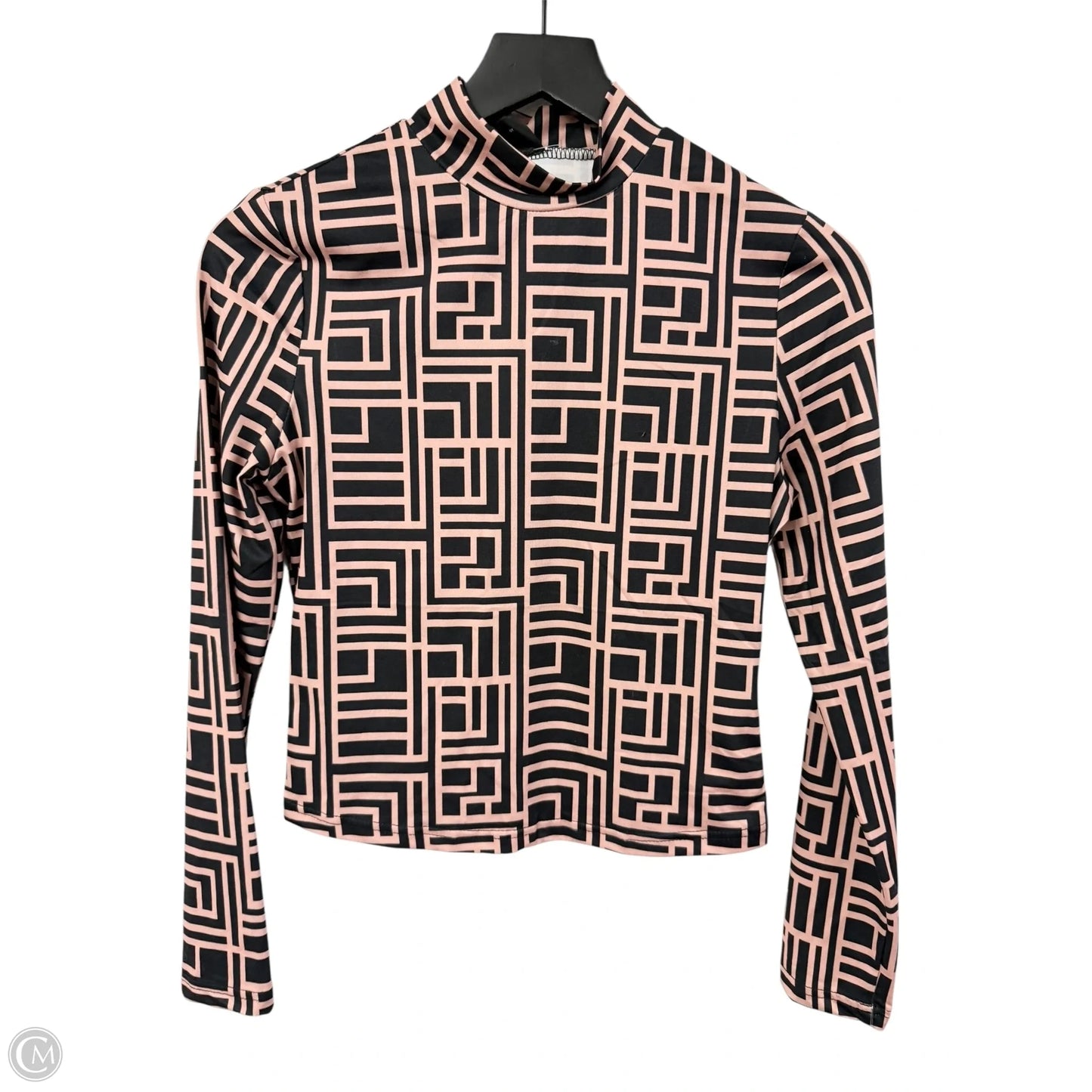 Top Long Sleeve Basic By Shein In Black & Brown, Size: M