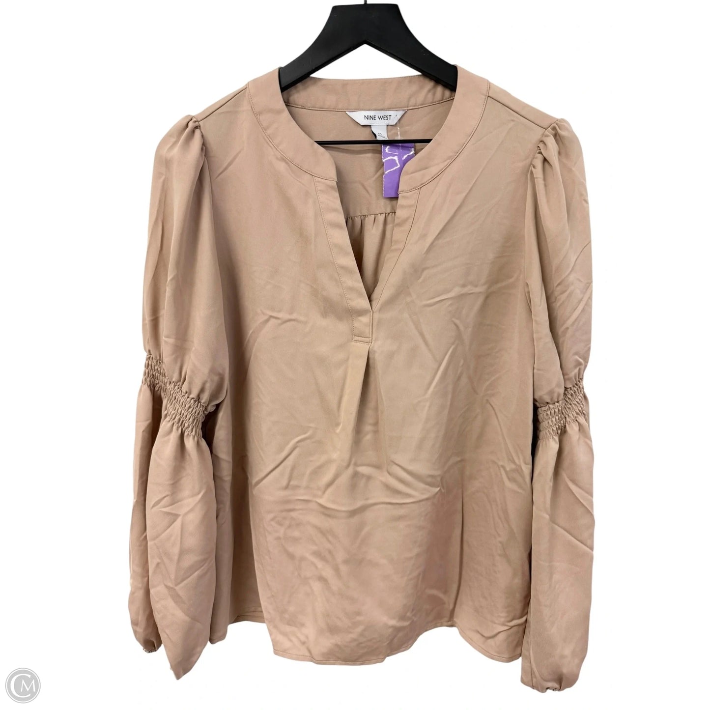 Top Long Sleeve By Nine West Apparel In Beige, Size: M