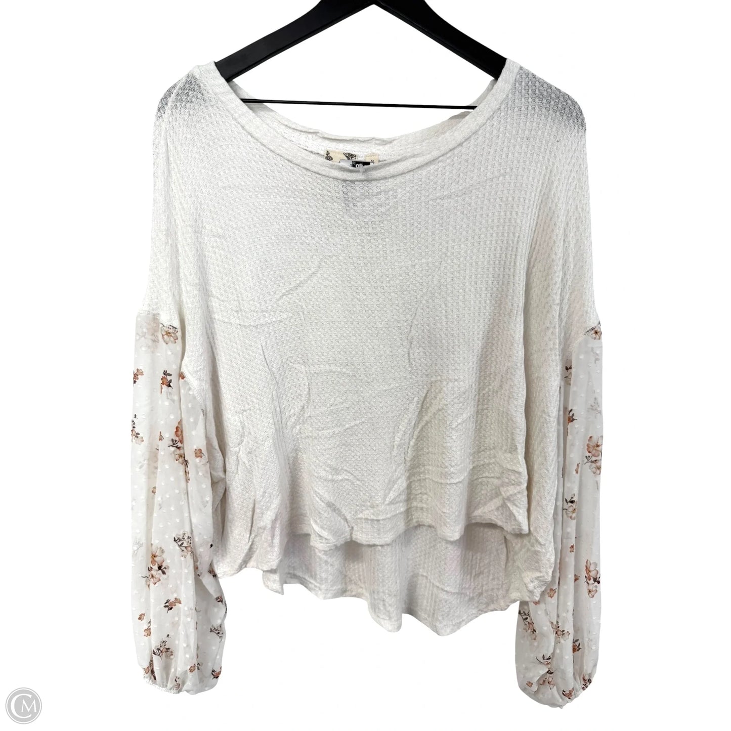 Top Long Sleeve By Blu Pepper In White, Size: M