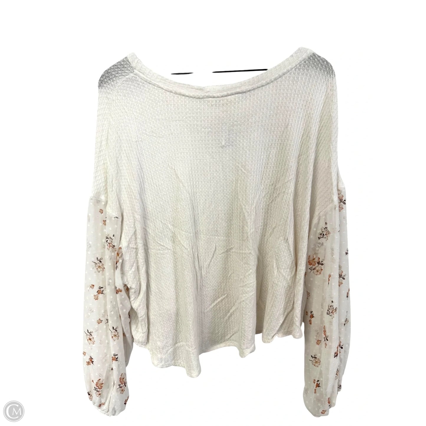 Top Long Sleeve By Blu Pepper In White, Size: M