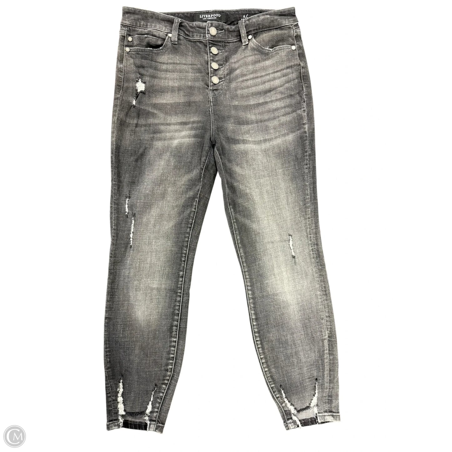 Jeans Skinny By Liverpool In Black Denim, Size: 6