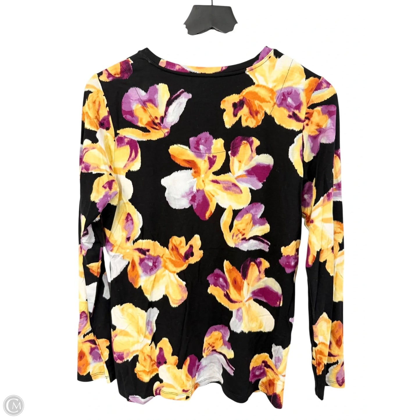 Top Long Sleeve Basic By Chicos In Floral Print, Size: M