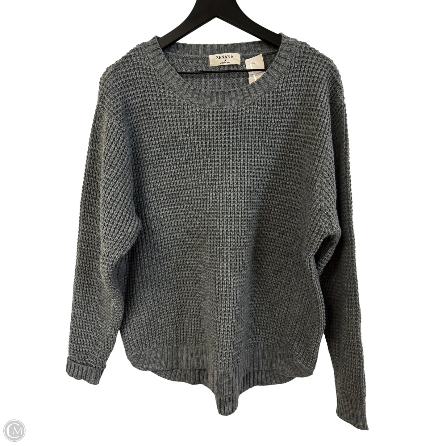 Sweater By Zenana Outfitters In Grey, Size: 1x