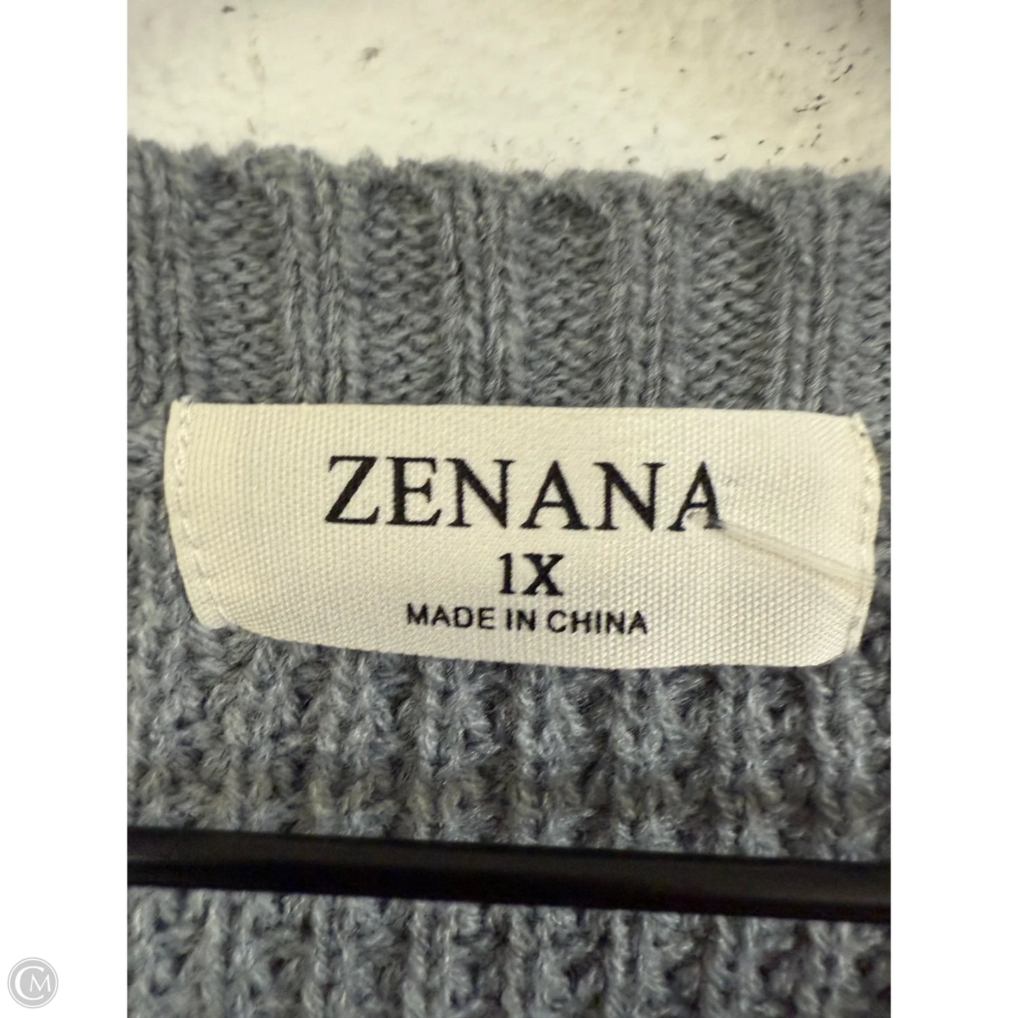 Sweater By Zenana Outfitters In Grey, Size: 1x