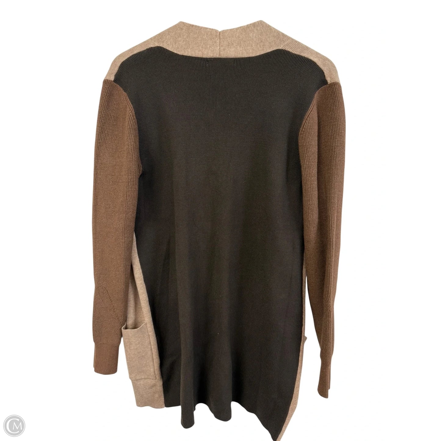 Sweater Cardigan By Staccato In Brown & Tan, Size: L