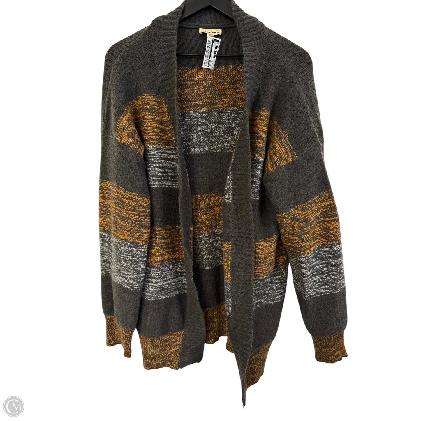 Sweater Cardigan By Ee Some In Brown & Grey, Size: M