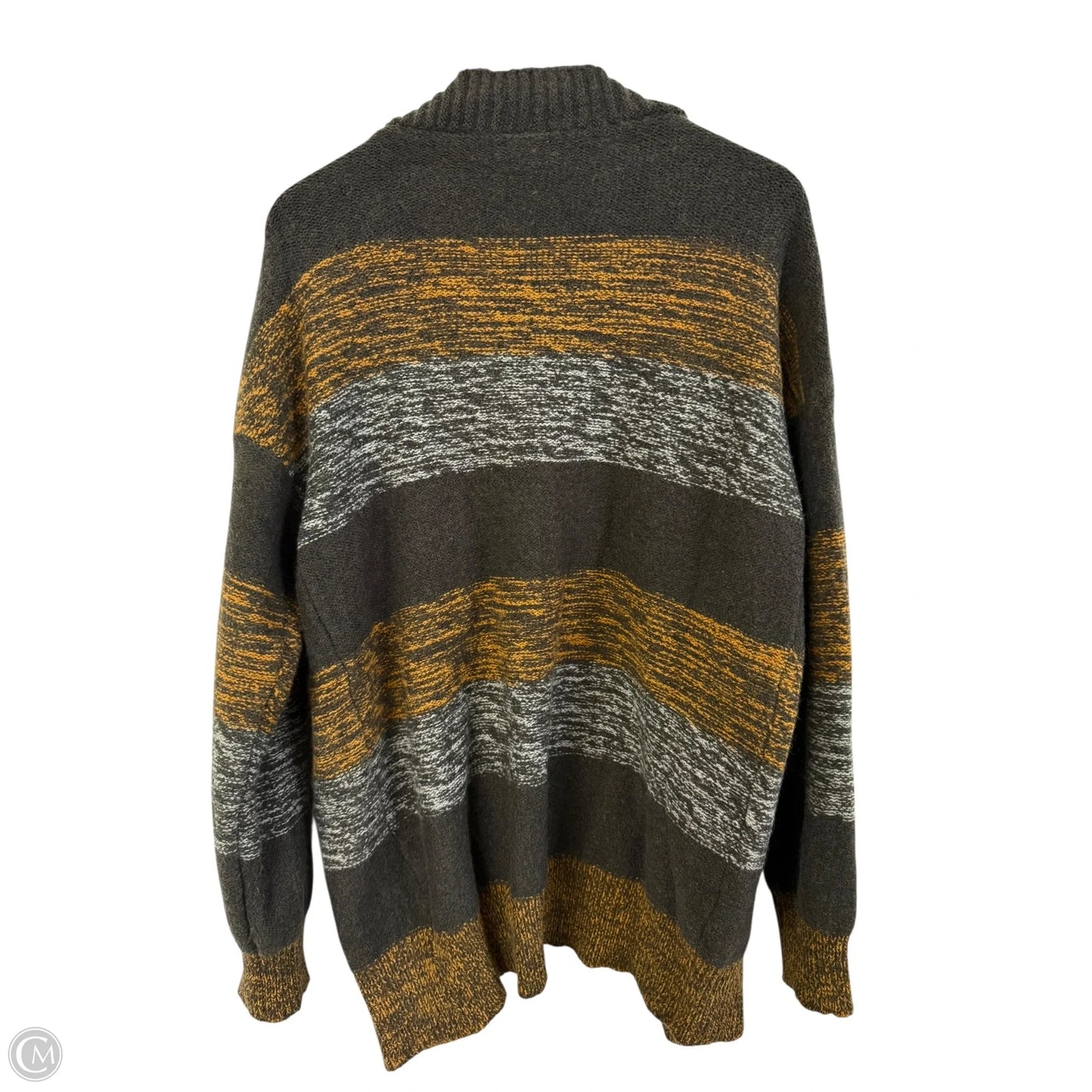 Sweater Cardigan By Ee Some In Brown & Grey, Size: M