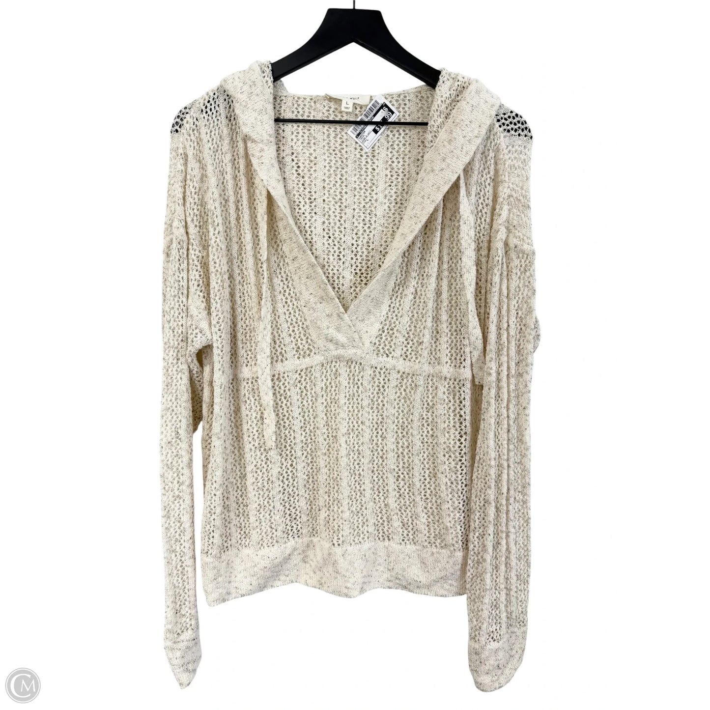 Sweater By Clothes Mentor In Cream, Size: L