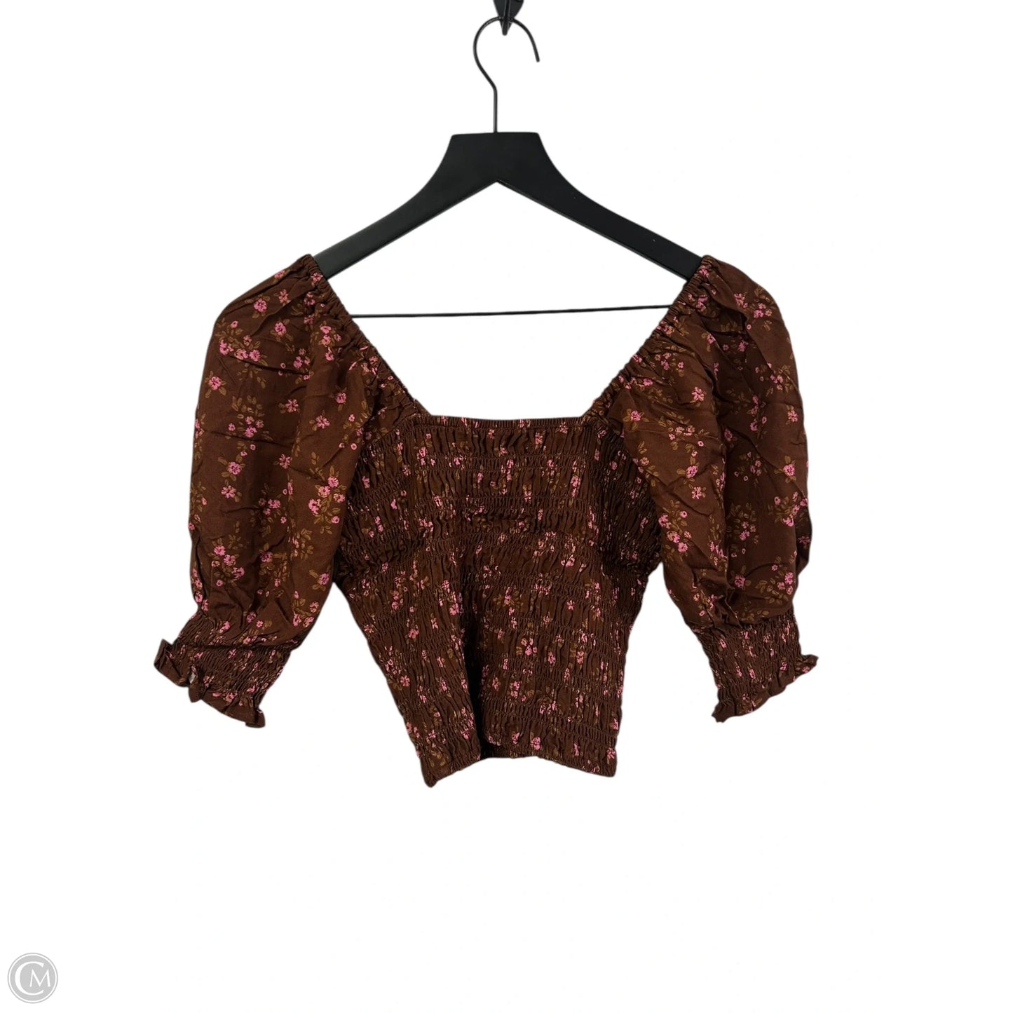 Top Short Sleeve By Cmb In Brown & Pink, Size: S