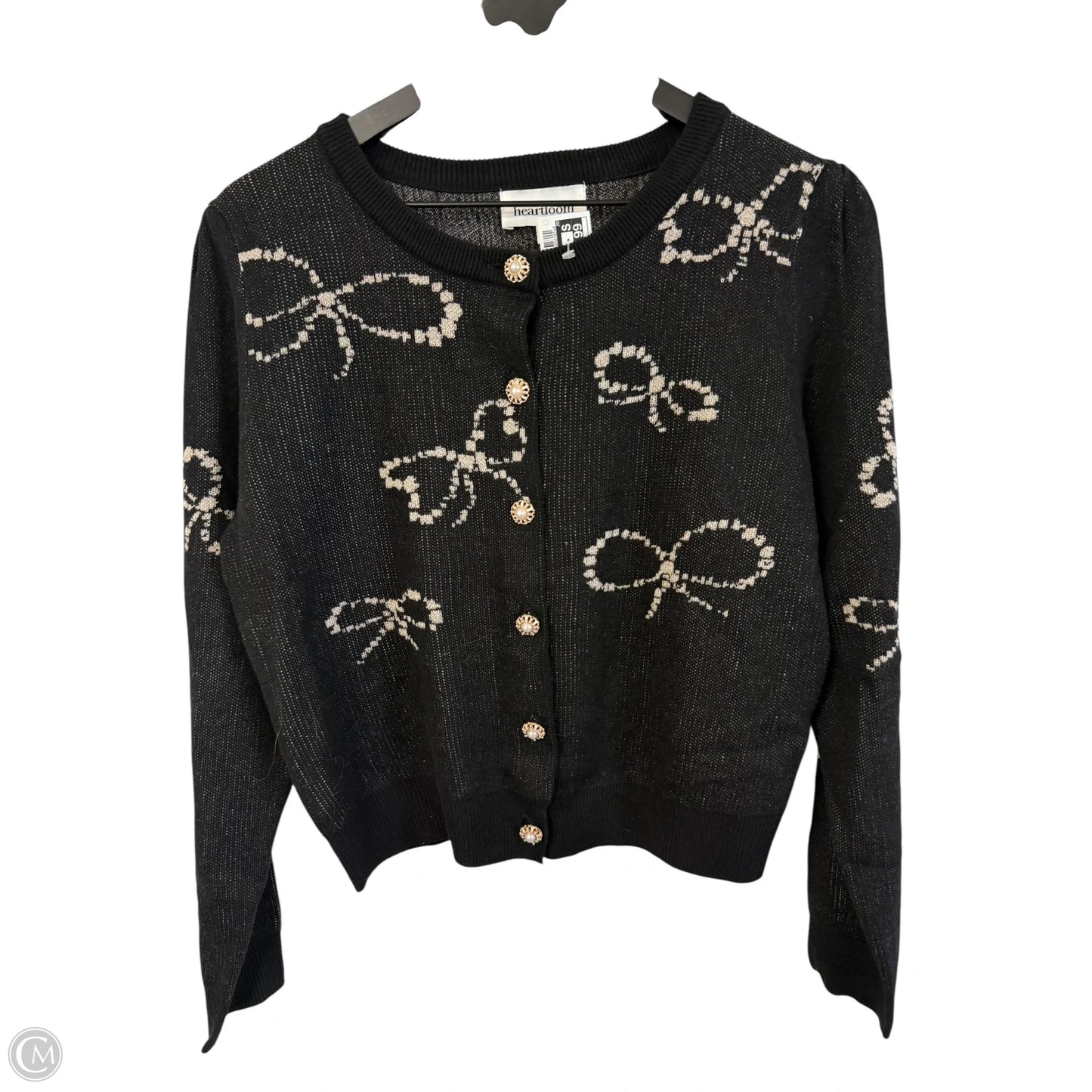 Sweater Cardigan By Cmc In Black & Cream, Size: M