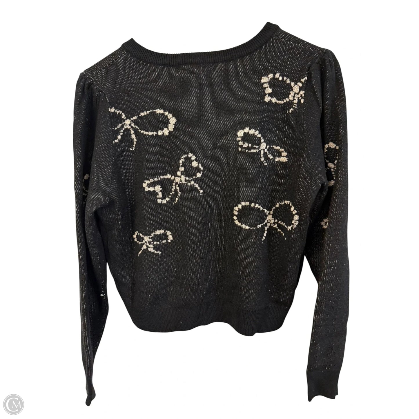 Sweater Cardigan By Cmc In Black & Cream, Size: M