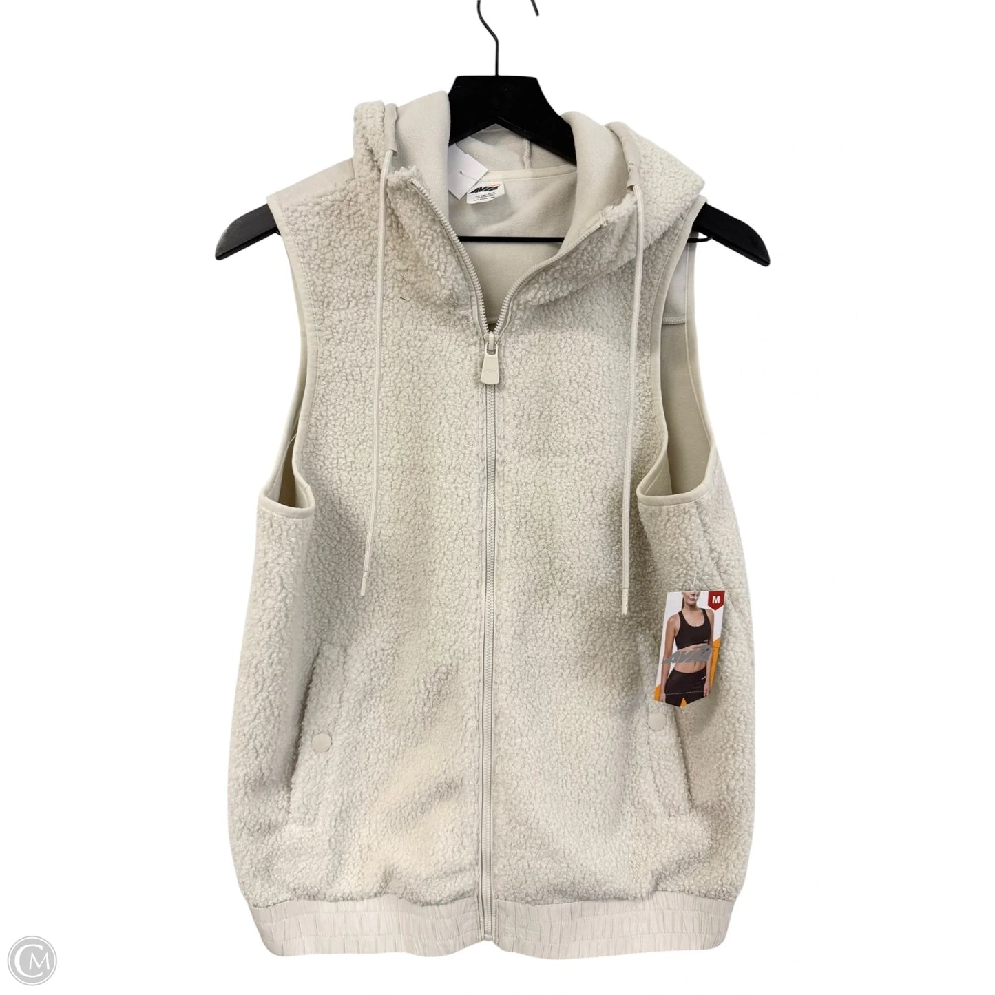 Vest Faux Fur & Sherpa By Avia In Ivory, Size: M