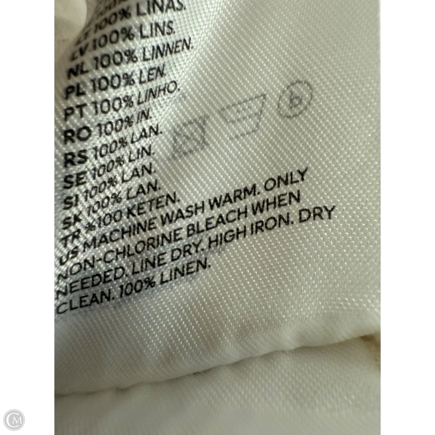 Blouse Short Sleeve By H&m In Cream, Size: M