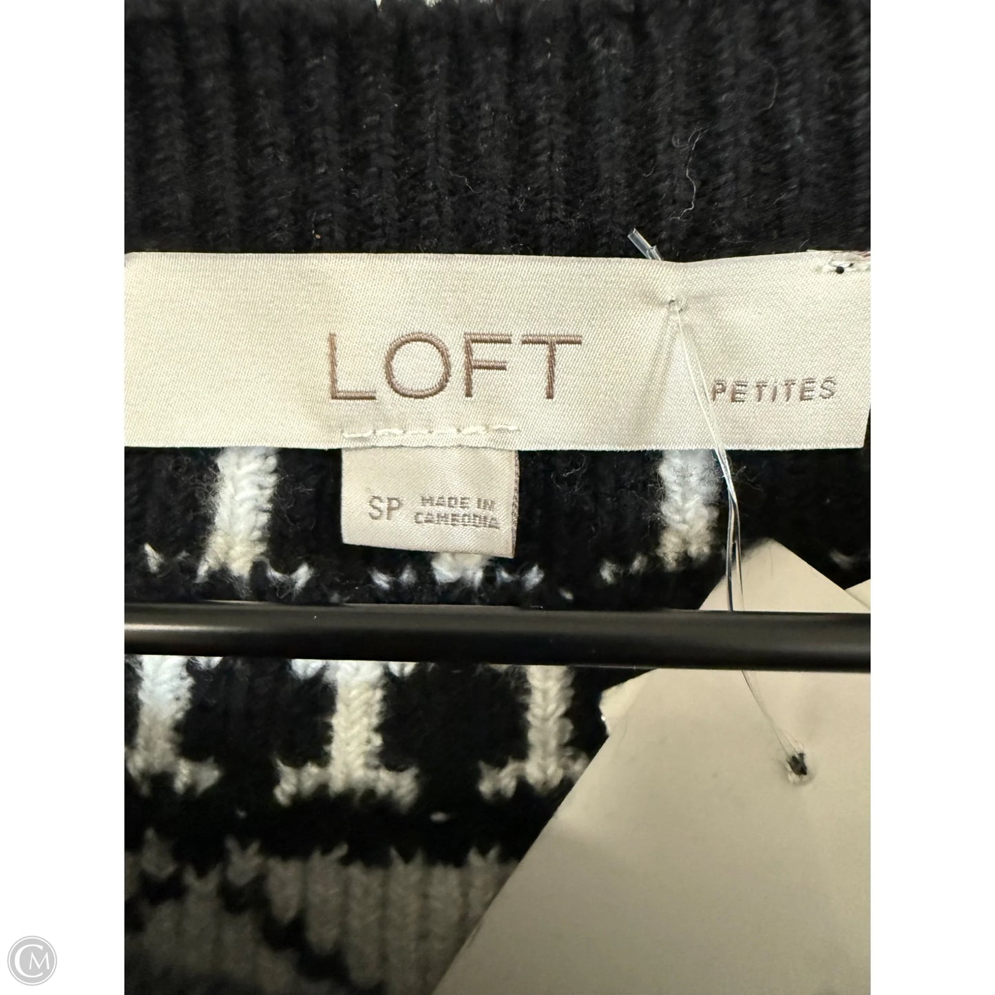 Sweater By Loft In Black & White, Size: Sp