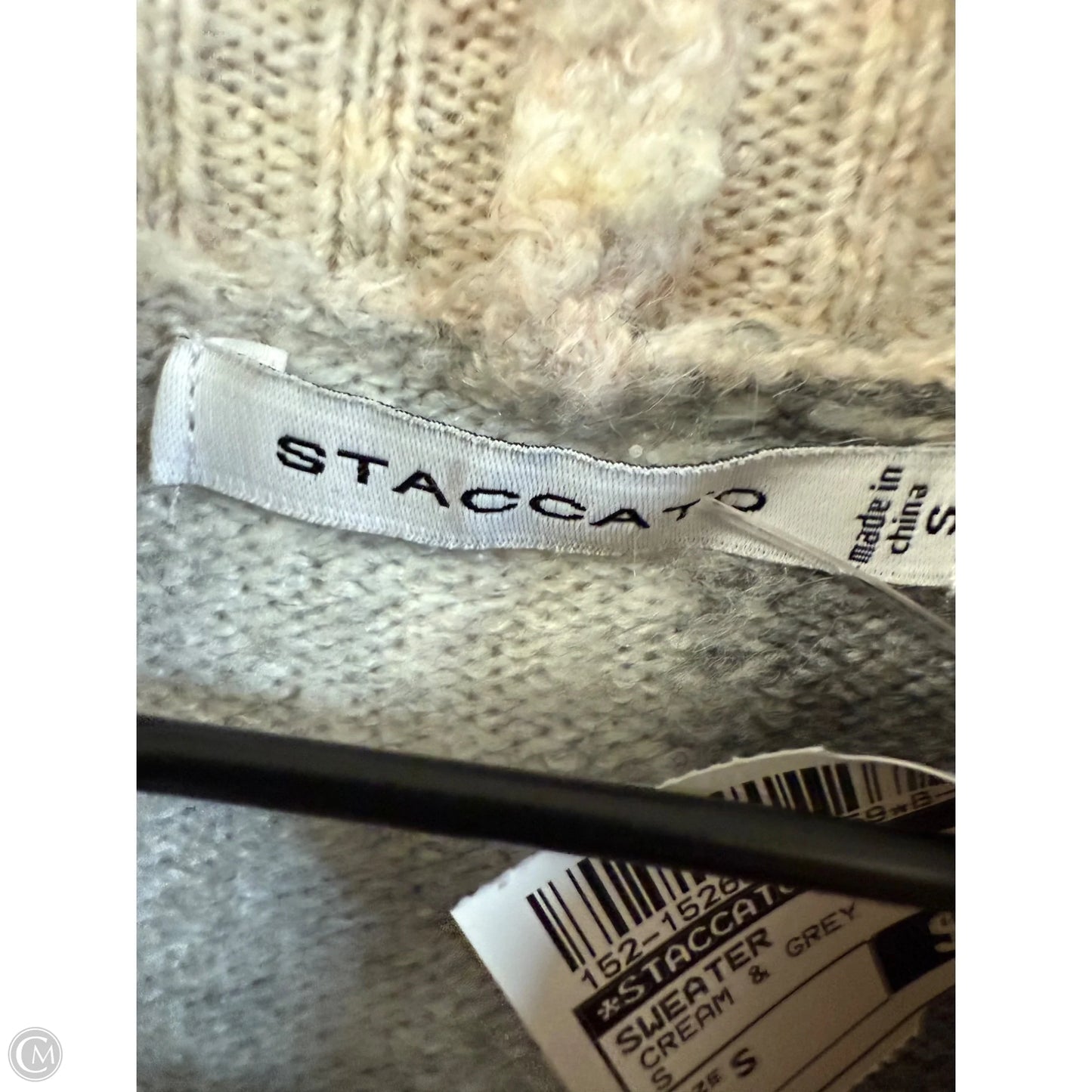 Sweater By Staccato In Cream & Grey, Size: S