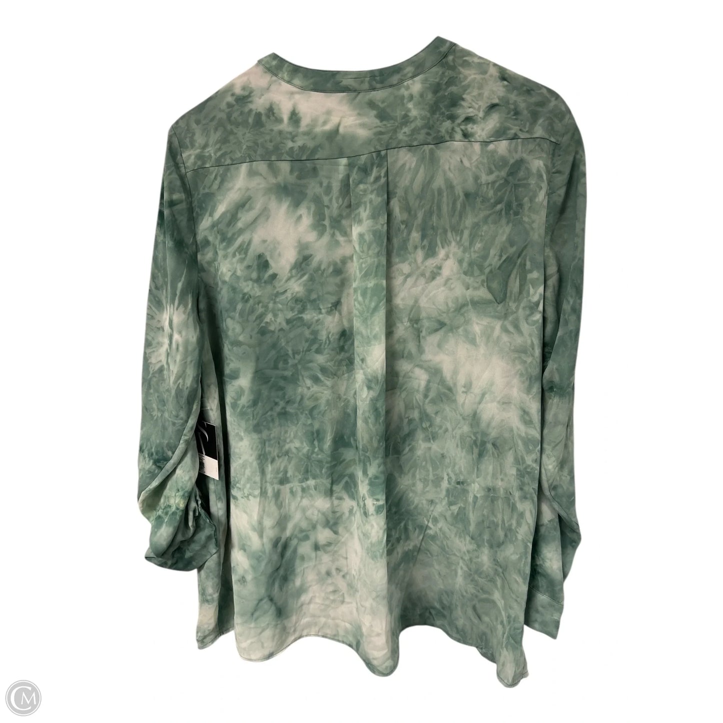 Top Long Sleeve By Simply Vera In Green & White, Size: Xl