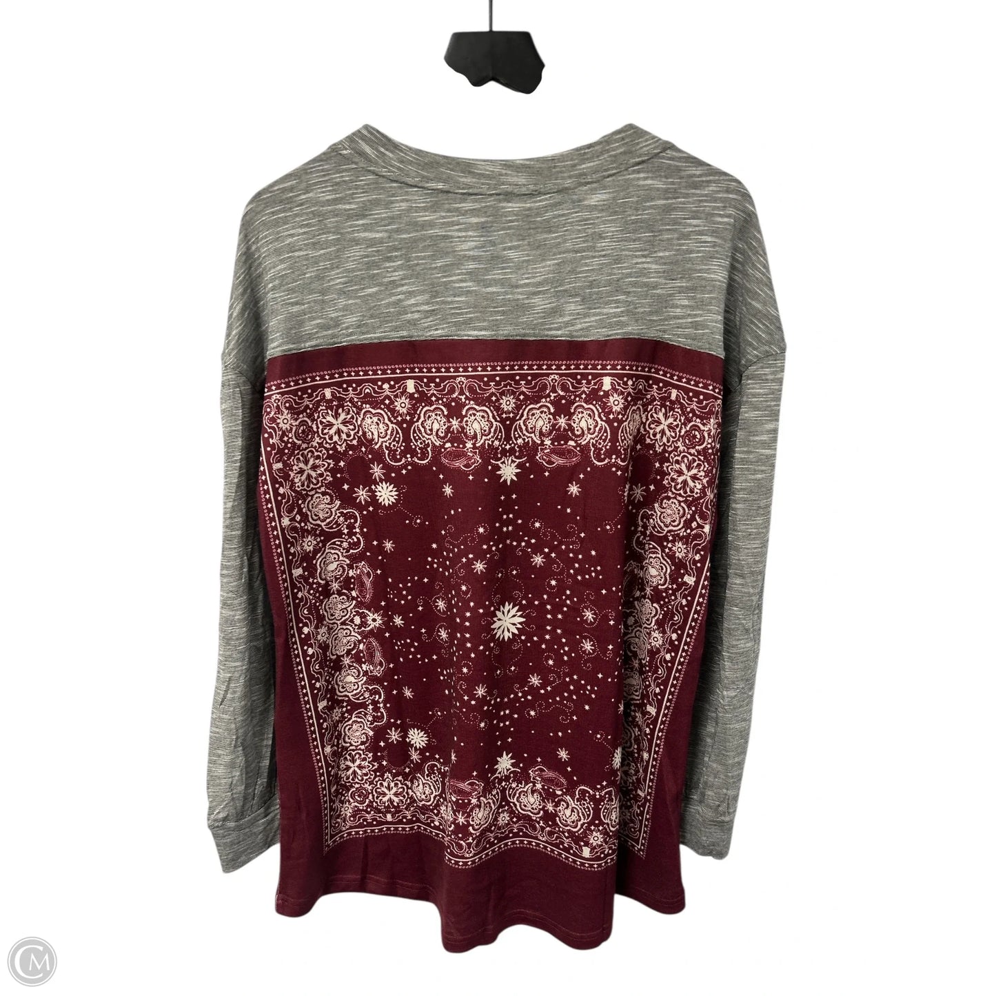 Top Long Sleeve Basic By Suzanne Betro In Maroon, Size: Xl