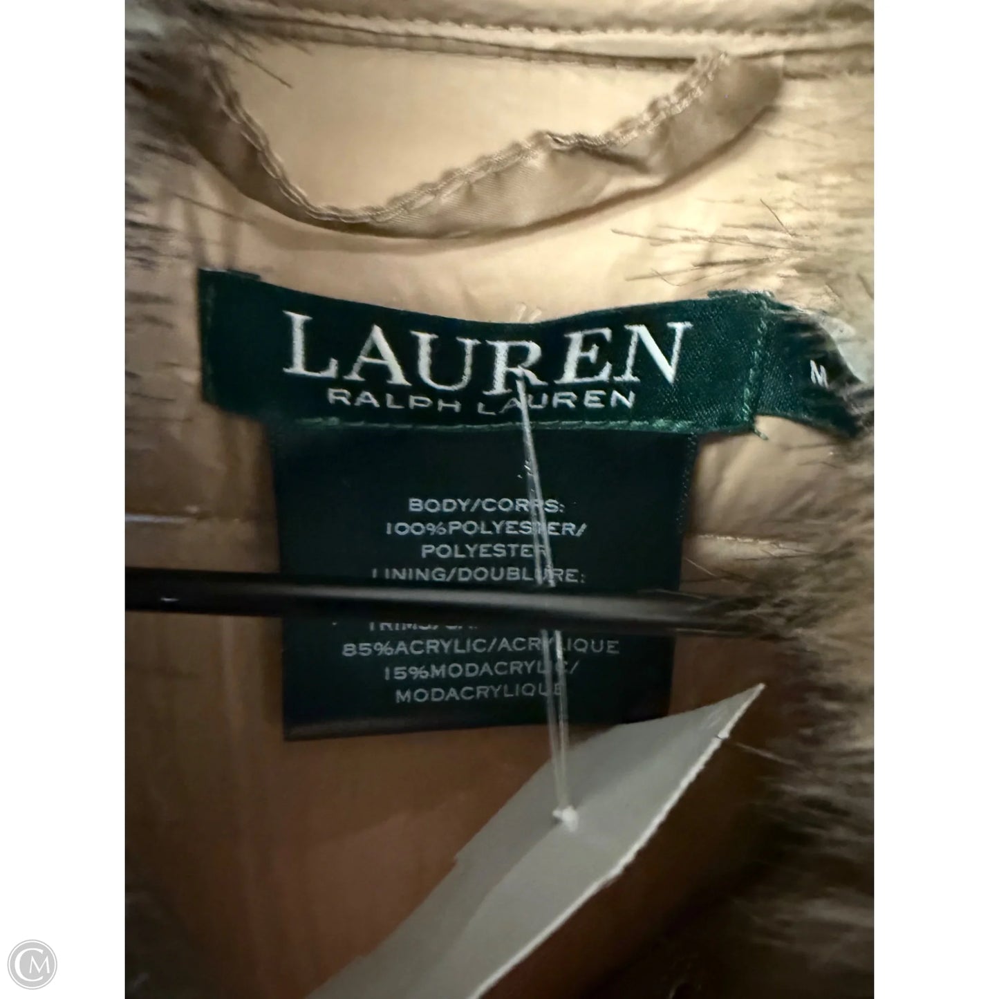Coat Puffer & Quilted By Lauren By Ralph Lauren In Beige, Size: M