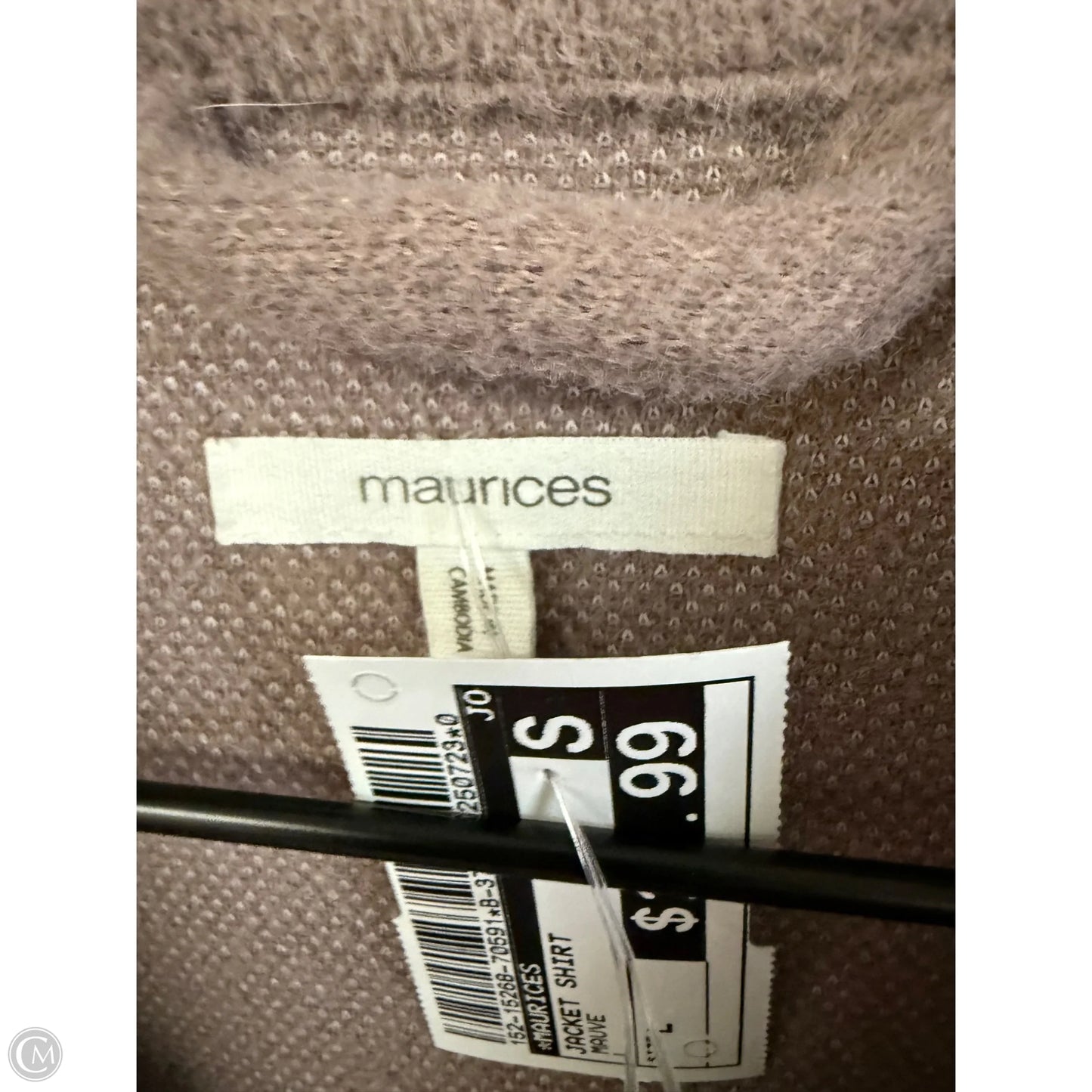 Jacket Shirt By Maurices In Mauve, Size: L