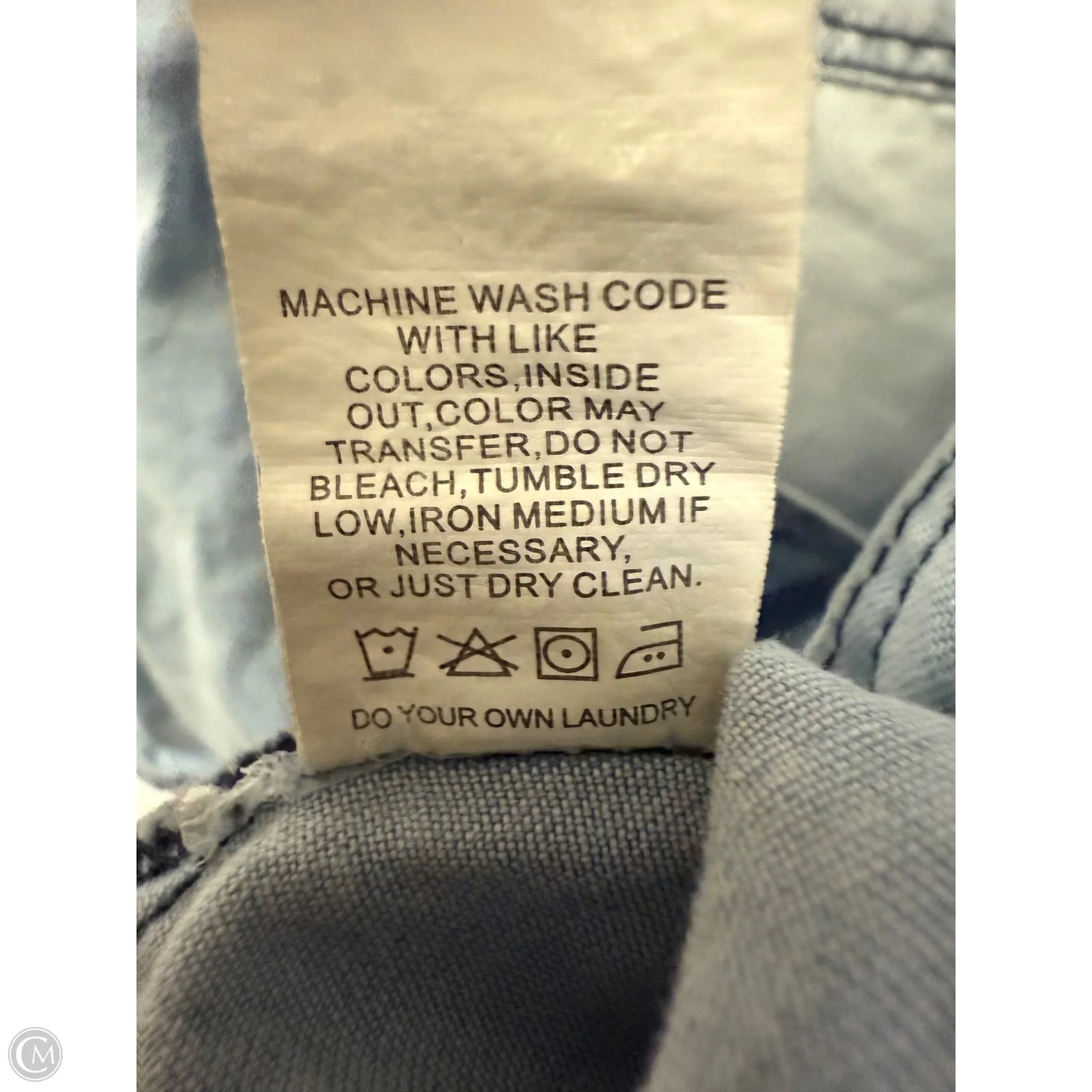 Blouse Long Sleeve By Cmc In Blue Denim, Size: S