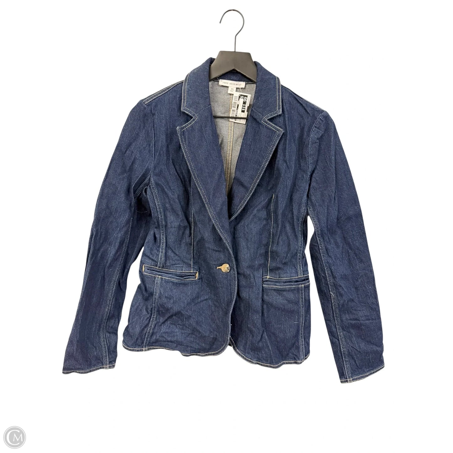 Blazer By Free Assembly In Blue Denim, Size: Xs