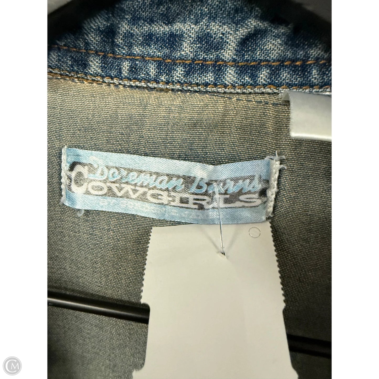 Jacket Denim By Clothes Mentor In Blue & Brown, Size: M